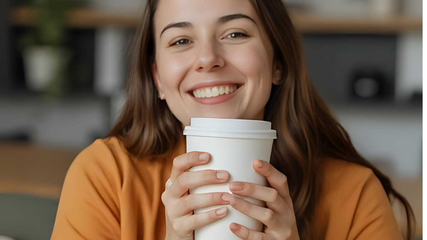 Papirna čaša u ruci žene