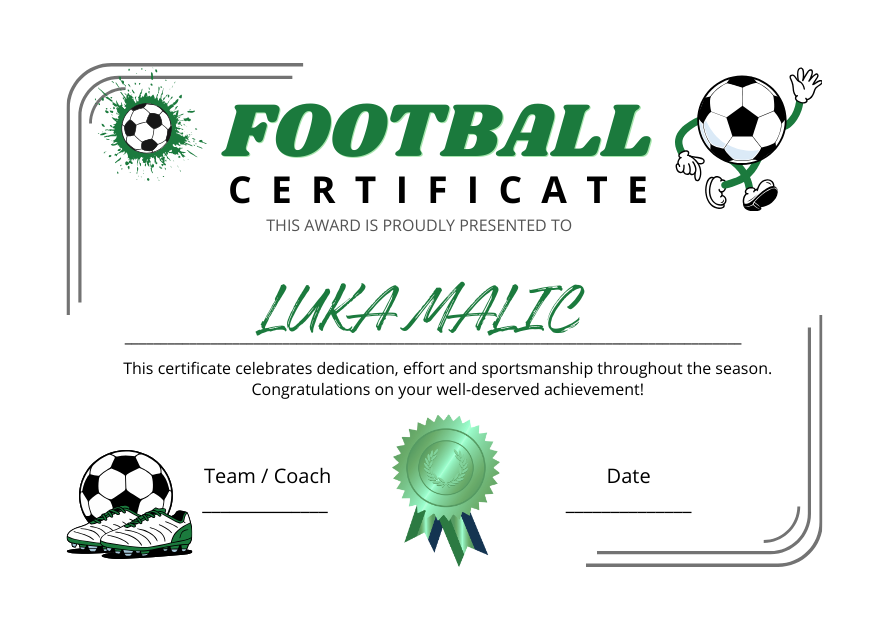 fudbalski sertifikat