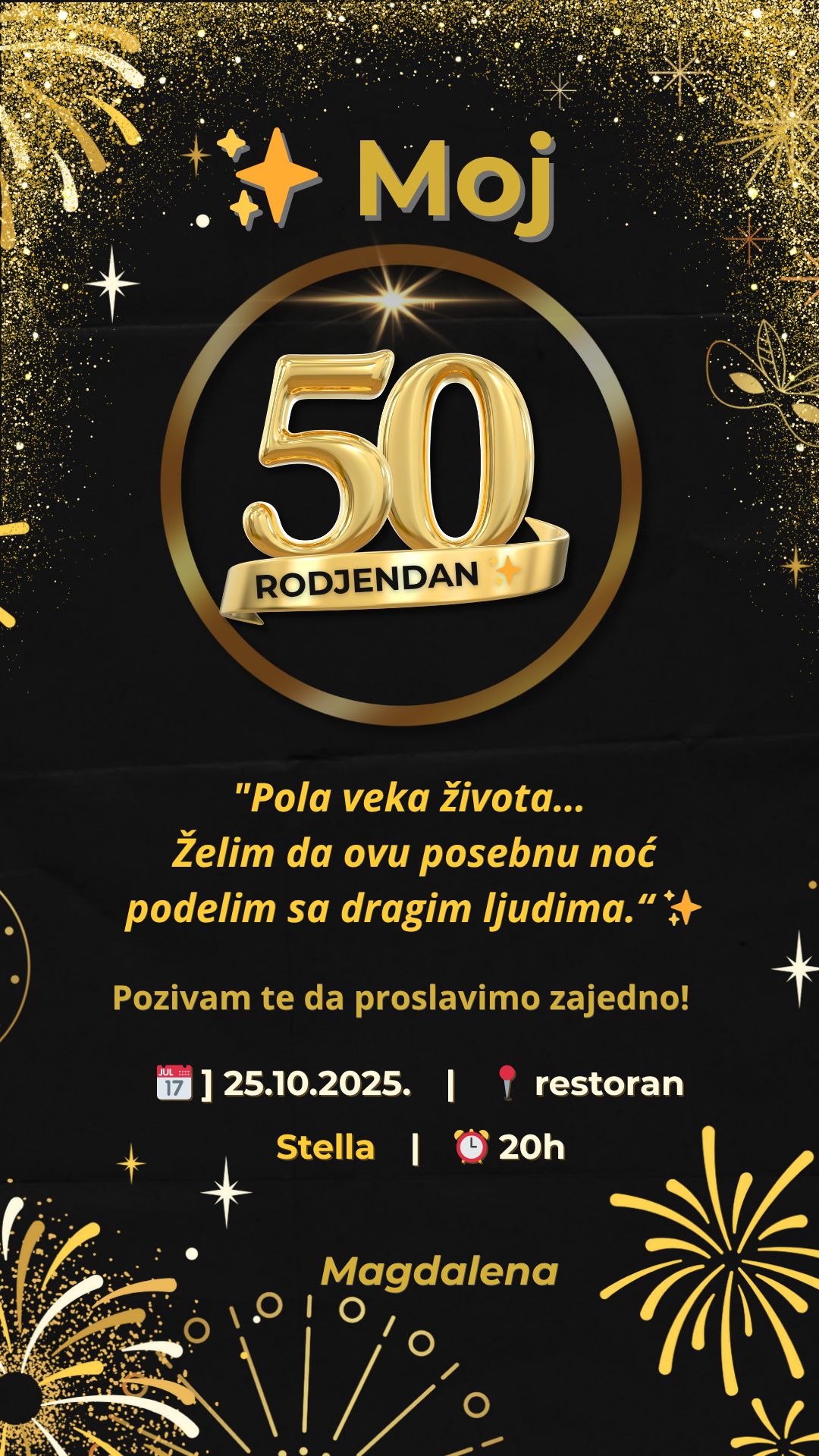 digitalna pozivnica za 50ti rodj